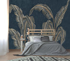 XMPMBM-Modernity Simple Abstraction Banana Leaf Fabric Wallpaper Dark Leaf by XMPMBM-Wallpaperthatwontpeeloff