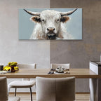 Wall Art Freedom Highland Cow Painting Wild Animal Cattle Canvas Art Wall Decor - Image 5