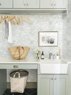 Ismoon Large Floral Peel and Stick Wallpaper Boho White and Green Contact Paper - Image 4