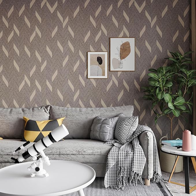 Herringbone Peel and Stick Wallpaper Geometric Wallpaper Boho Contact Paper - Image 3