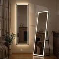 Full Length Mirror with LED Lights, Free Standing Floor Mirrors, Lighted Full by SimpleDeluxe