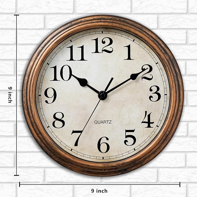 Wall Clock, Vintage Battery Operated, Retro Silent Non Ticking Decorative Clocks - Image 3