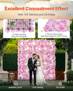 VEVOR 3D Flower Wall Panel, Artificial Floral Wall Background Mesh Backing Mat - Image 3