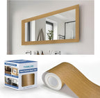 TIANLDD 27 FT Wood Grain Wallpaper Border, Removable Waterproof Mirror Border by TIANLDD