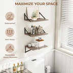Heimlove Deep Floating Shelves for Wall, 12 Inch Deep Floating Shelves Set of 3 - Image 4