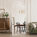 Rowjut Large 71"x30" Arched Full Length Mirror White Floor &Standing - Image 2