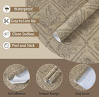 Toduso Peel and Stick Wallpaper Vintage Wall Paper Boho Contact Paper Neutral - Image 2