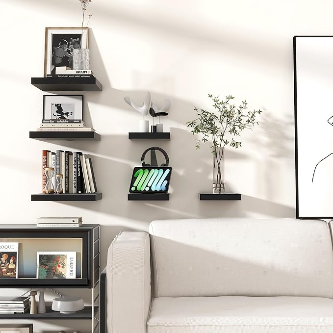 Square Floating Shelves for Wall 8"W x 8"D x 1.2"H, Small Engineered Wood Wall - Image 6