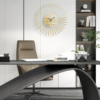 23.6 inch Gold Starburst Wall Clock, Metal & Wood Mid Century Modern Decorative - Image 5