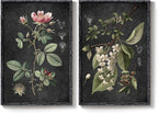 Large Framed Vintage Botanical Wall Art Set of 2, Rustic Retro Dark Floral - Image 9