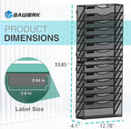Gawerk 15-Tier Wall File Organizer Hanging Wall File Holder Wall Mount Paper - Image 2