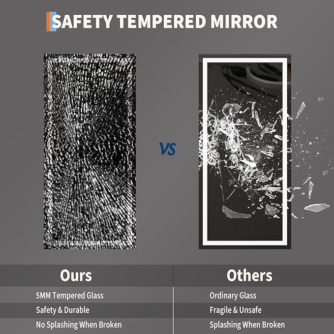 LED Bathroom Mirror 60 x 30 inch, Lighted Bathroom Vanity Mirror - Image 5