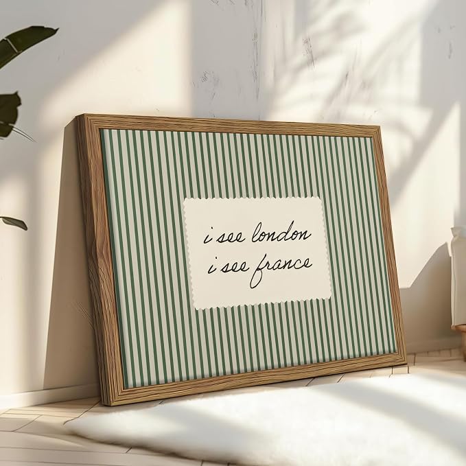 Vintage Quote Wall Art, I See London I See France Funny Bathroom Wall Decor - Image 2
