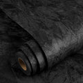 YENHOME 30"X200" Black Velvet Wallpaper Peel and Stick Black Vintage Velvet by Yenhome