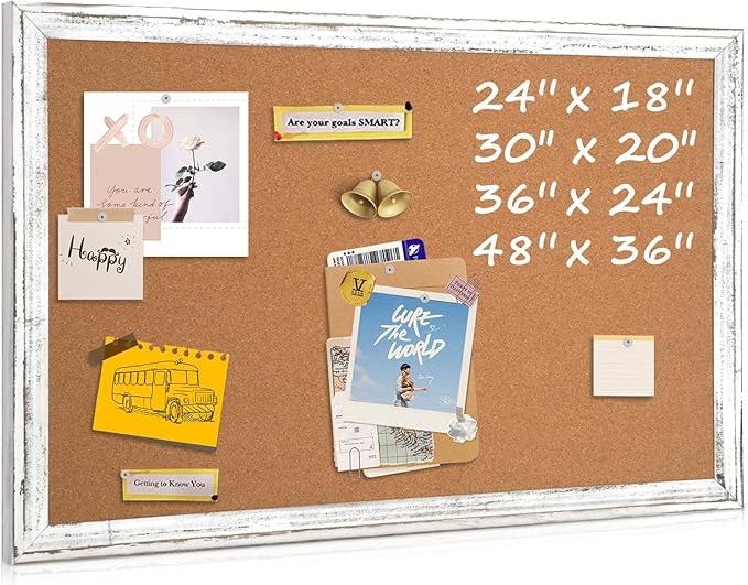 Cork Board Bulletin Board, Hanging Vision Board, Pin Board by QUEENLINK