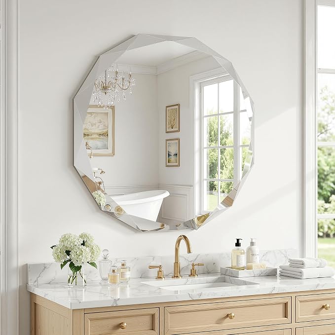 Suidia Bathroom Mirror, Frameless Bathroom Mirror - Image 8
