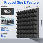 12 Pack Pyramid Sound Proof Foam Panels - Image 6