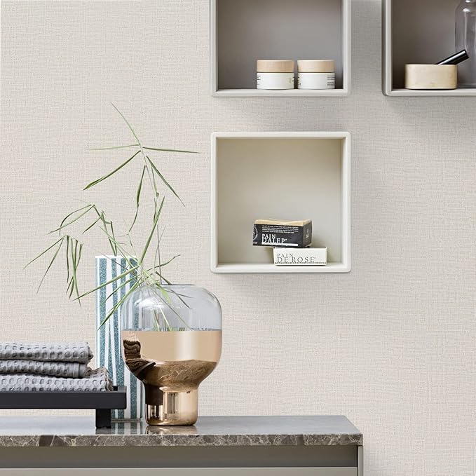 TANONE Contact Paper Peel and Stick 23.6" W X394 L, Grasscloth Wallpaper Self - Image 5