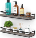 Meangood Floating Shelves Wall Mounted Set of 2, Rustic Wood Wall Storage by Meangood