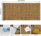 15.75"x393.7" Brown Wallpaper Peel and Stick Removable Grasscloth Textured Wall - Image 9