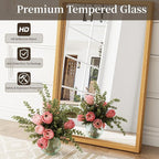 Syndra Natural Wood Frame Bathroom Mirror, 24x36'' Modern Vanity Mirror - Image 8