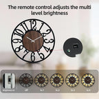 LEIKE Large Wall Clock 30'' Lighted Rustic Wood Clock - Image 3