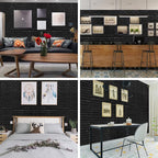 YU LI 3DH 3D Wall Panels Peel and Stick 30PCS Black Foam Brick Wallpaper - Image 4