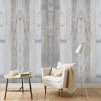 Wenmer Grey Wood Peel and Stick Shiplap Wallpaper - Image 3