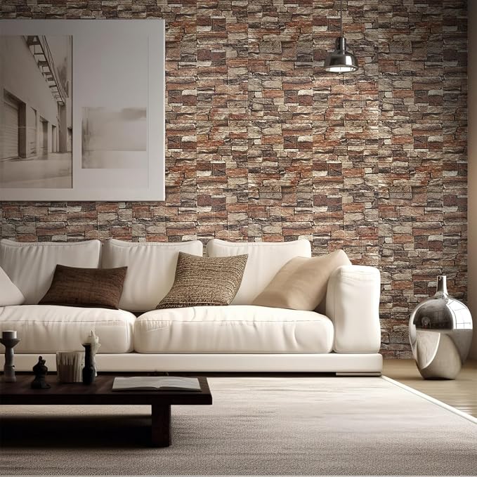 Yutianli 10PSC 3D Wall Panels Peel and Stick Faux Brick Wall Panels - Image 4