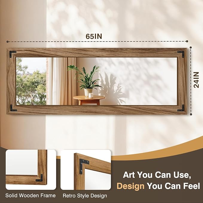 FICTOR Wooden Full Length Mirror, - Image 2