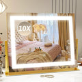 ROLOVE Vanity Mirror with Lights 22"x18", Lighted Makeup Mirror with 10X by ROLOVE