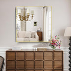 KOCUUY Gold Bathroom Mirror, HD Tempered Glass, Anti-Rust Frame, Modern Design - Image 3