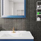 FunStick 15.8"x240" Black and Gold Grasscloth Wallpaper Self Adhesive Fabric - Image 2