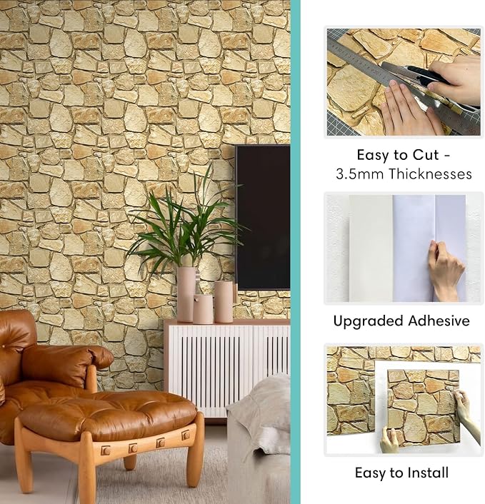 Commomy Peel and Stick Stone Wall Panels - Image 5