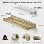 Love-KANKEI Floating Shelves Wall Mounted Set of 2, 17 Inch Rustic Wood Wall - Image 3