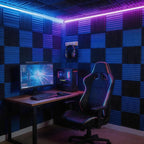 96 Pack Blue/black Absorb the echo Acoustic Foam Panel Wedge Studio - Image 4