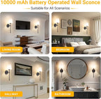 Vimhou Peel and Stick Wall Sconces, Stick On Wall Sconce Set of 2, Battery - Image 8