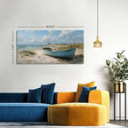Beach Wall Art Coastal Wall Decor Nautical Ocean Canvas Picture Nature Boat - Image 3