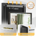 40 x 30 Black Framed Mirror for Bathroom, Beveled Black Bathroom Vanity Mirror - Image 5