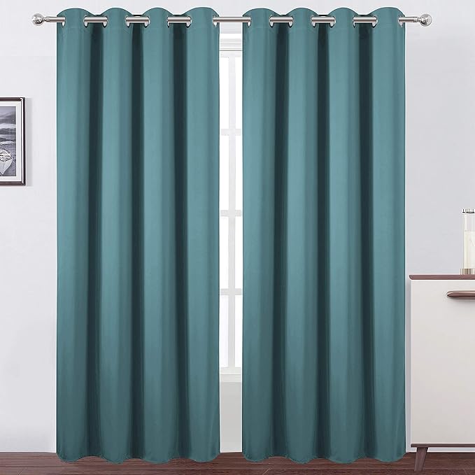 LEMOMO Sea Teal Thermal Blackout Curtains/52 x 84 Inch/Set of 2 Panels Room by Lemomo