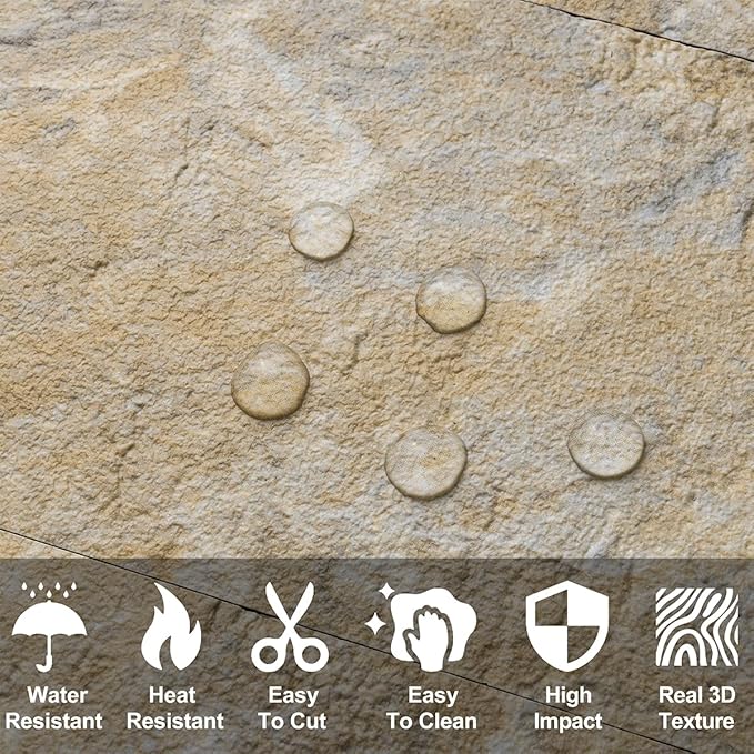 AULIGET Sandstone Peel and Stick Backsplash Wall Tiles - Image 3