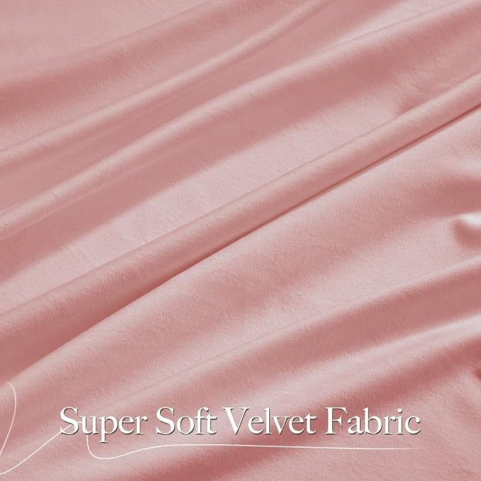 NICETOWN Pink Velvet Curtains 84 inch Long 2 Panels - Image 3