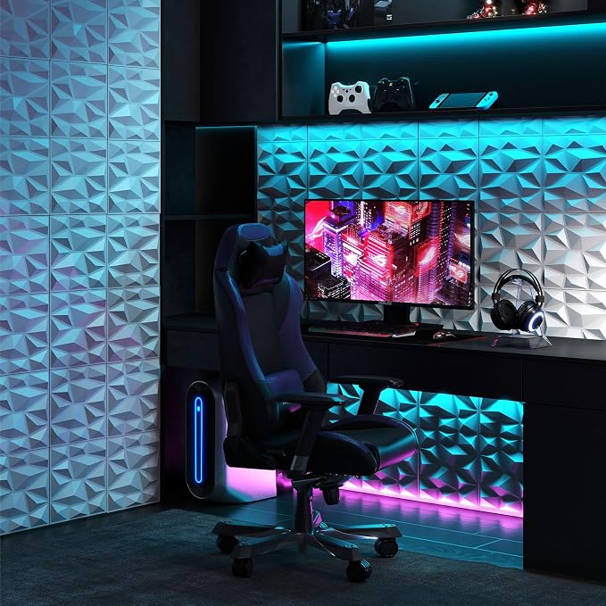 Giantex 100 Pack 3D Wall Panels, Lightweight Waterproof, DIY Cut & Paint - Image 3