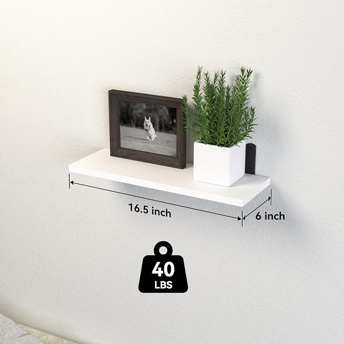 DOLLFIO Floating Shelves, 5 Sets Wall Shelves, Wooden Floating Shelves - Image 3