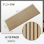 TO-TH Wood-Look Acoustic Panel, 4 Pack 47.2” x 23.6” Soundproof Wall Panels - Image 2