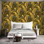 Vintage Gold Banana Leaf Bathroom wallpeper Living Room Bedroom Tropical Plant - Image 3