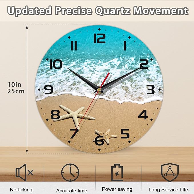 Starfish On A Beach Sand Wall Clock - Image 2