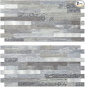 AULIGET 2-Sheet Peel and Stick Backsplash Wall Tiles, Distressed Wood Look PVC by AULIGET