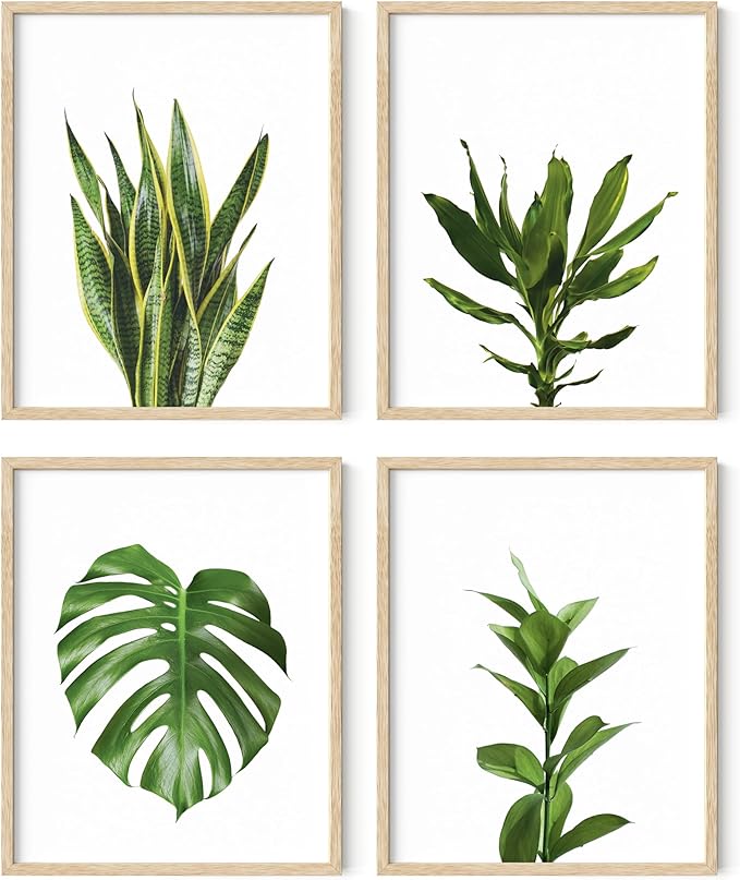 HAUS AND HUES Plant Photo Set of 4-16x20 Framed Beige by HausandHuesArtPrints