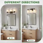 DORESshop 17 Inch Bathroom Light Fixtures, 3-Light Black Bathroom Vanity Light - Image 6